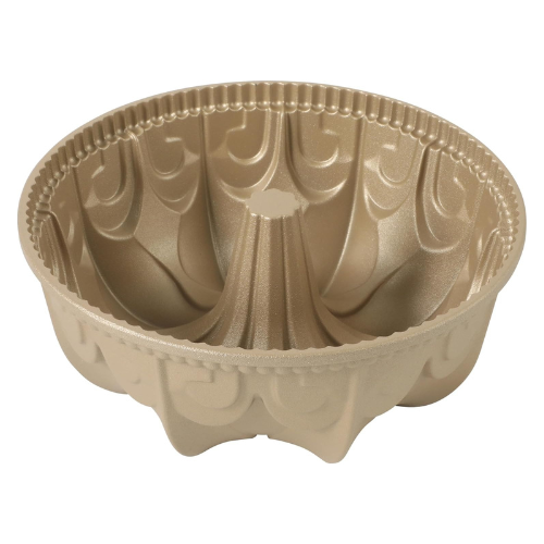 Champagne Gold Flower-Shaped Cast Aluminum Cake Mold