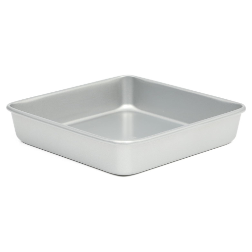 Silver 9-Inch Carbon Steel Square Cake Pan
