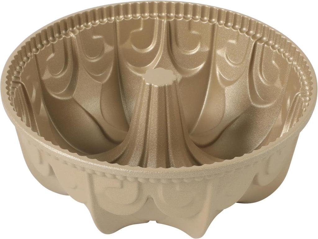 Champagne Gold Flower-Shaped Cast Aluminum Cake Mold