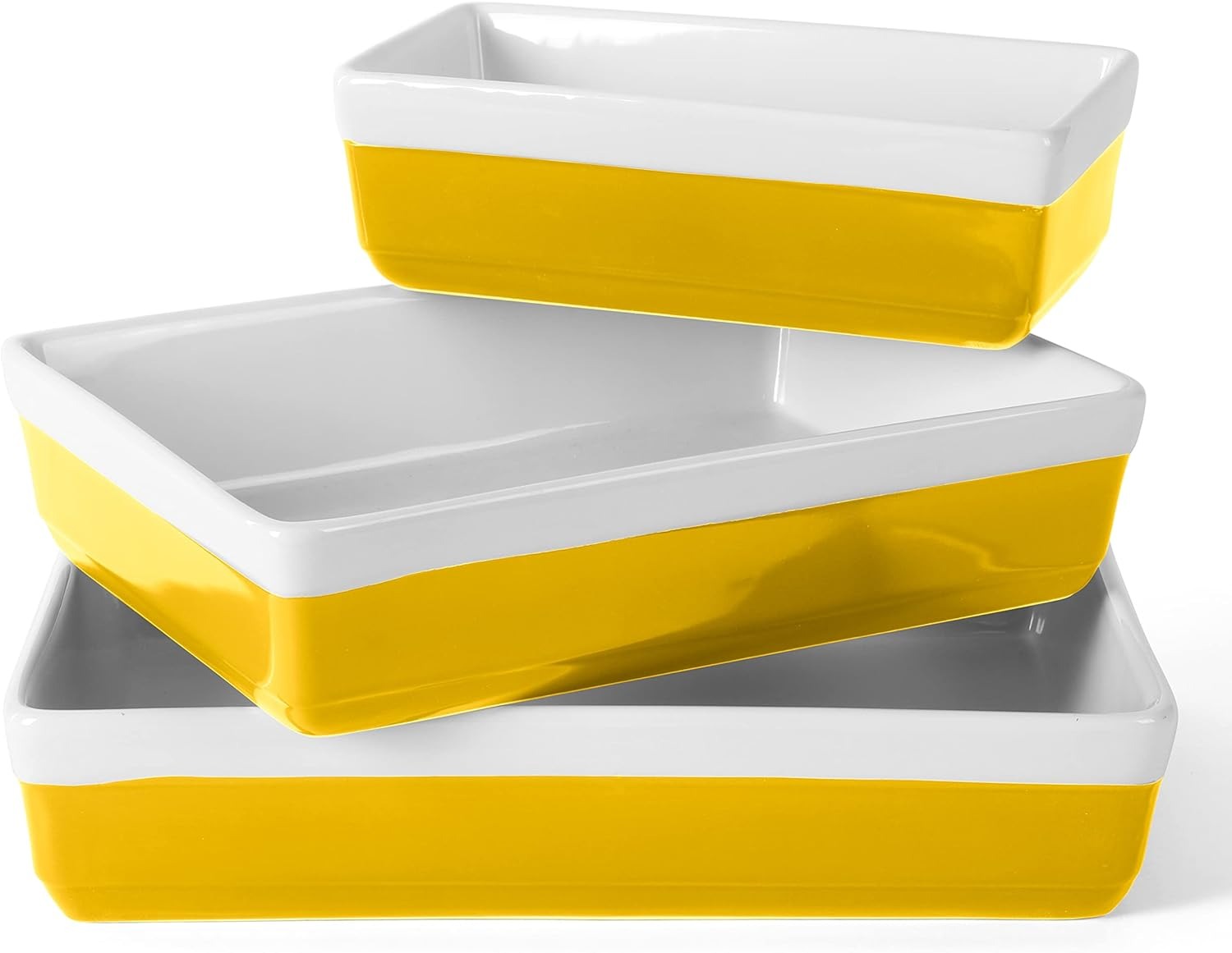 3-Piece Yellow Oven-to-Table Stoneware Bakeware Set