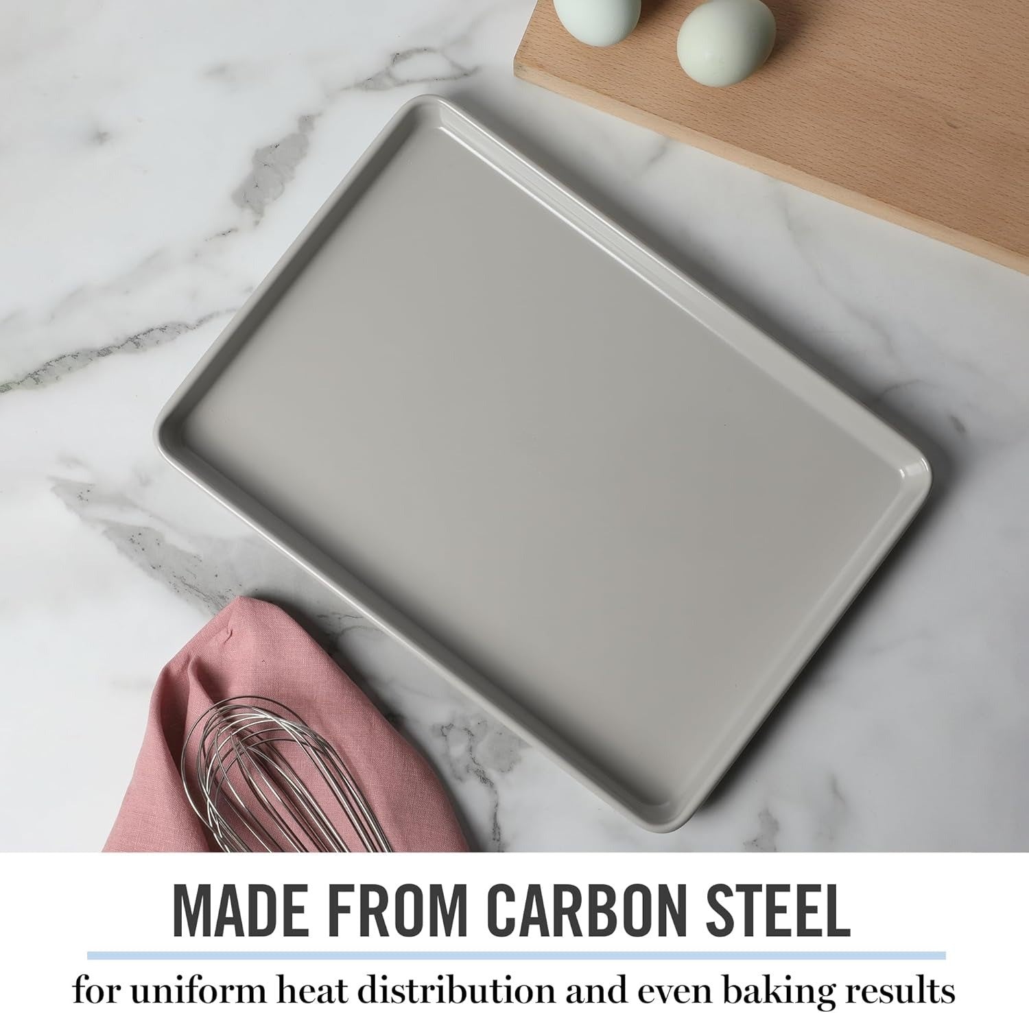 Cool Gray Rectangular Nonstick Carbon Steel Cookie Sheet