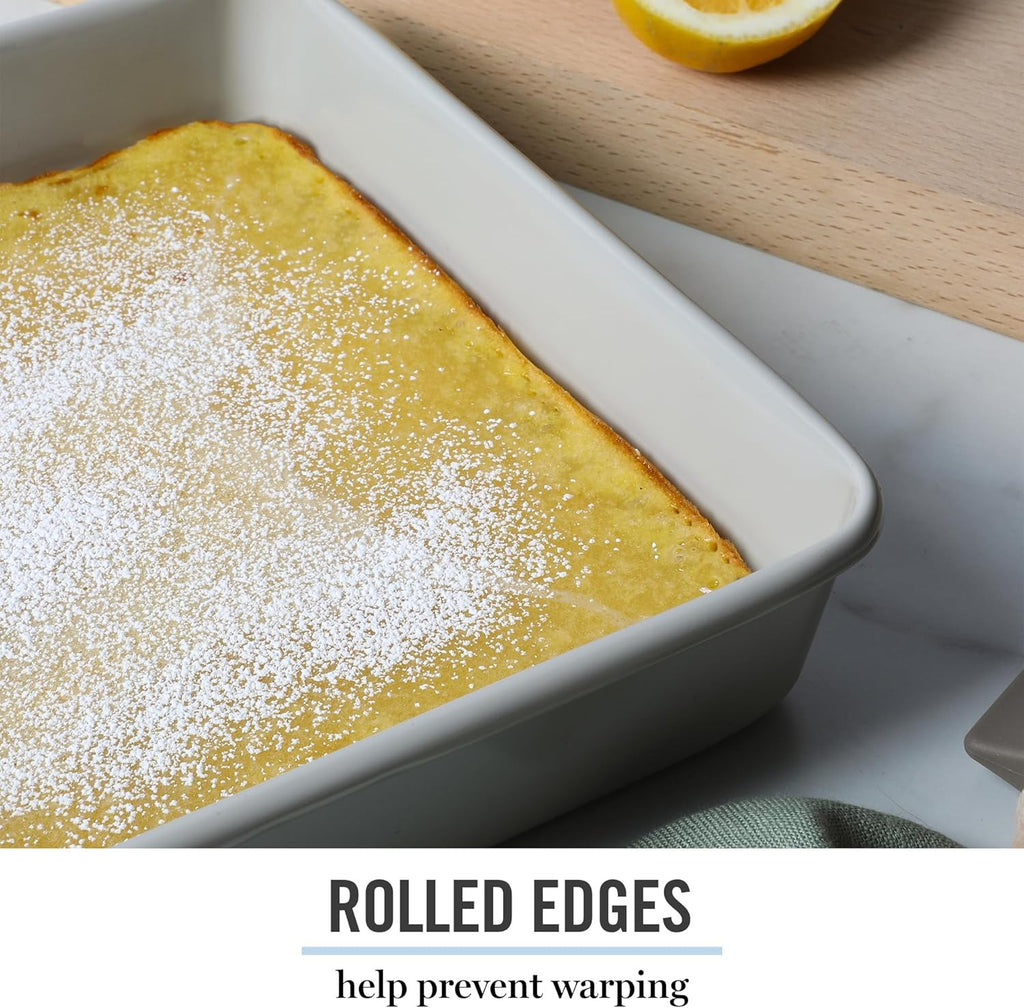 Cool Gray 9-Inch Carbon Steel Square Cake Pan