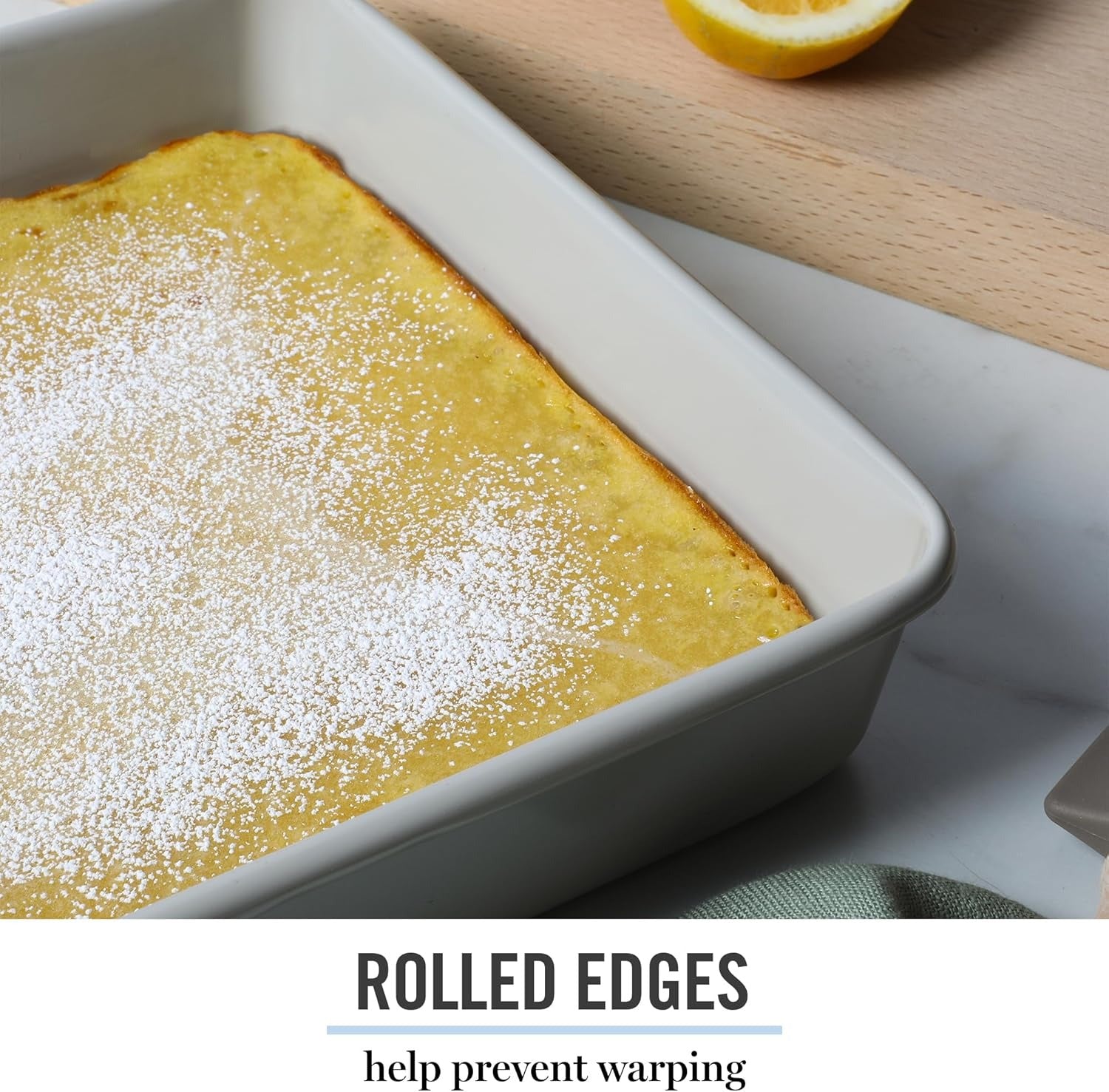 Cool Gray 9-Inch Carbon Steel Square Cake Pan