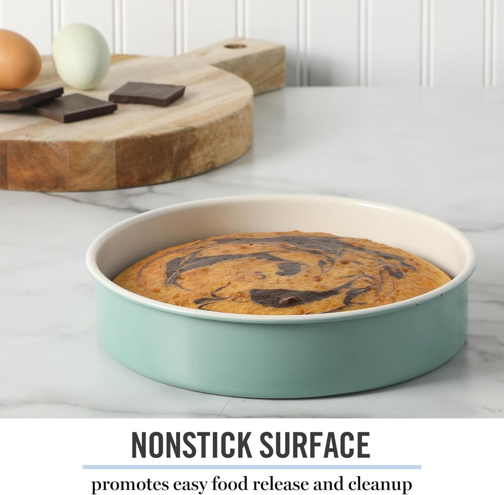 Teal Round Nonstick Carbon Steel Cake and Bake Pan