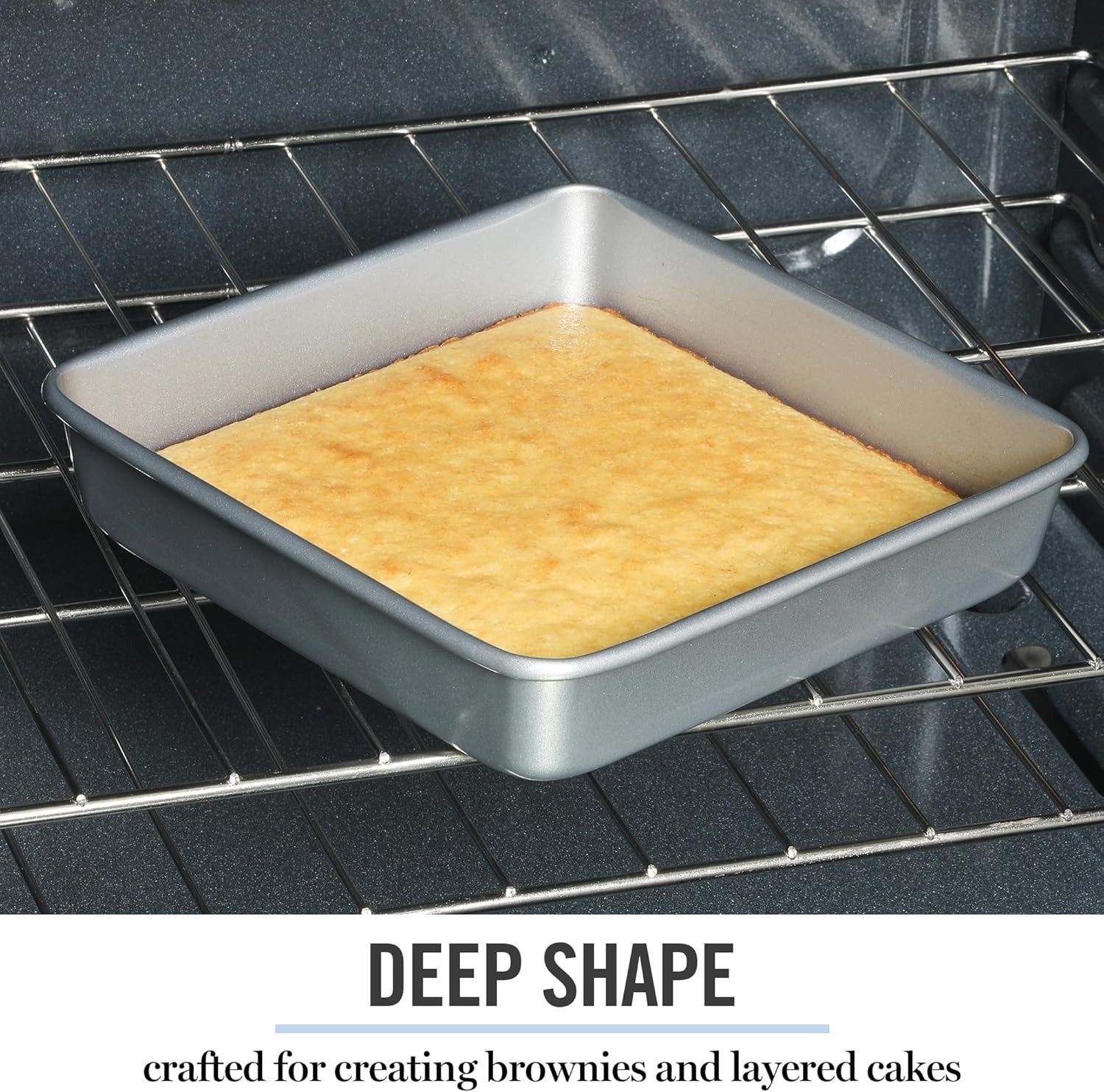 Silver 9-Inch Carbon Steel Square Cake Pan
