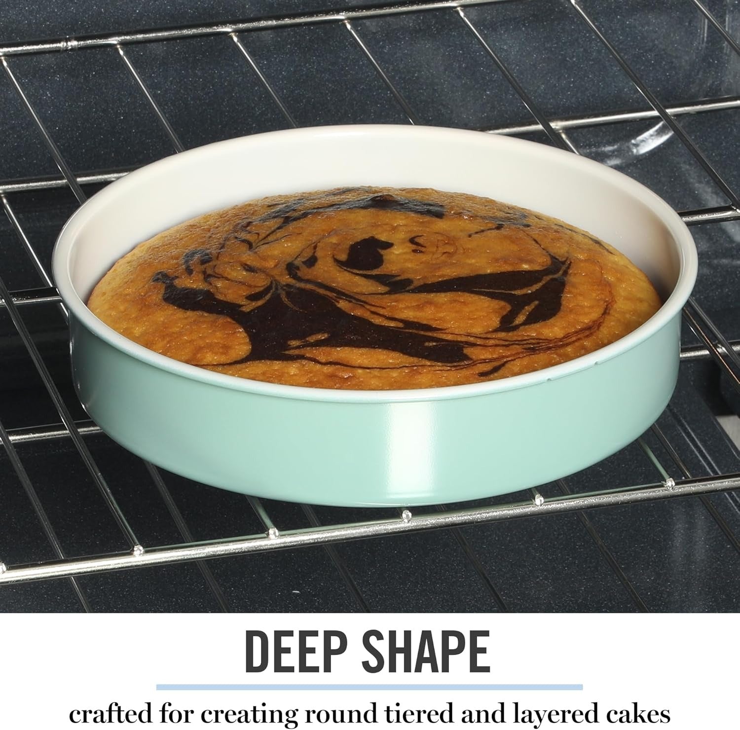 Teal Round Nonstick Carbon Steel Cake and Bake Pan