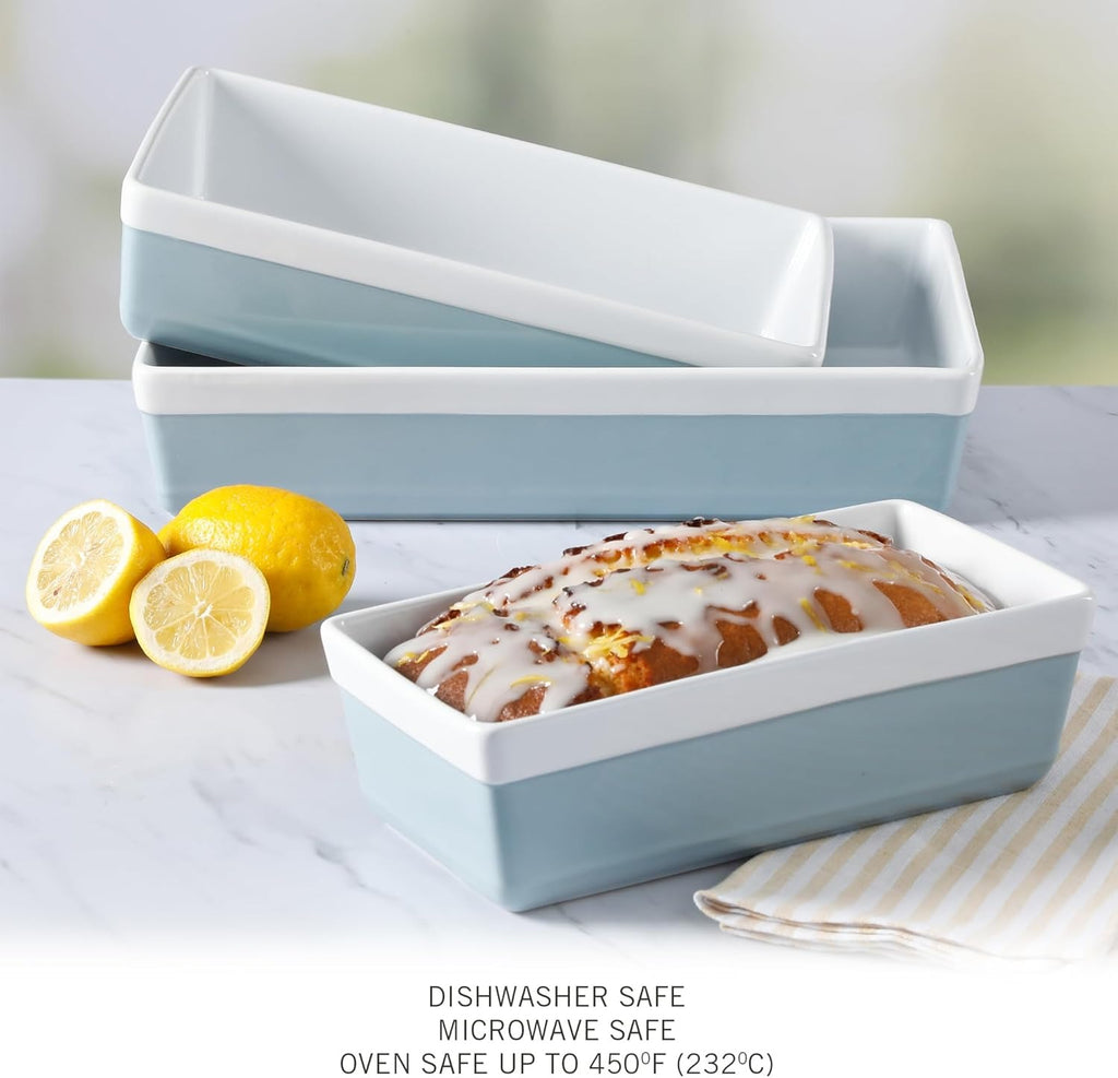 3-Piece Dusty Blue Oven-to-Table Stoneware Bakeware Set