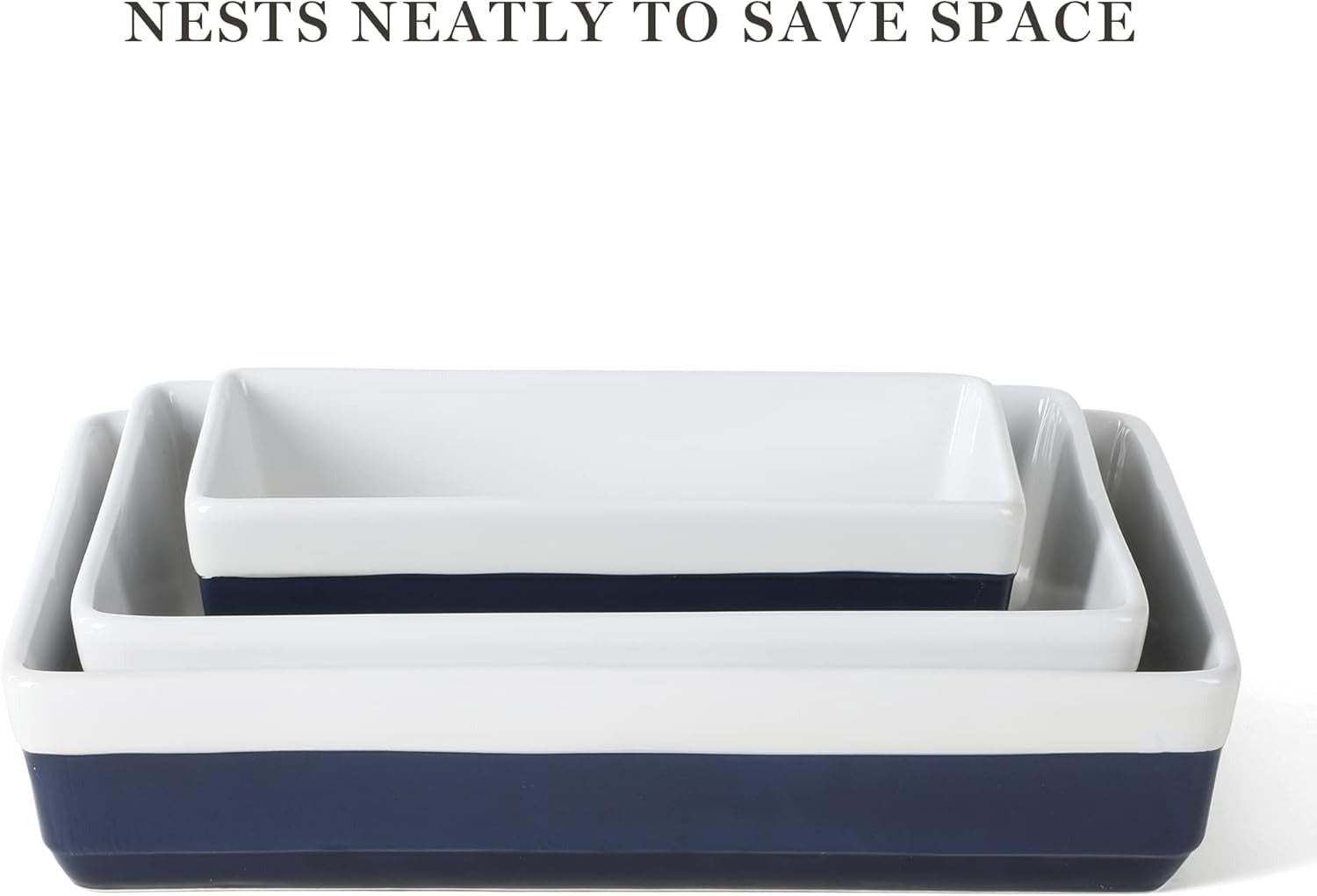 3-Piece Cobalt Blue Oven-to-Table Stoneware Bakeware Set