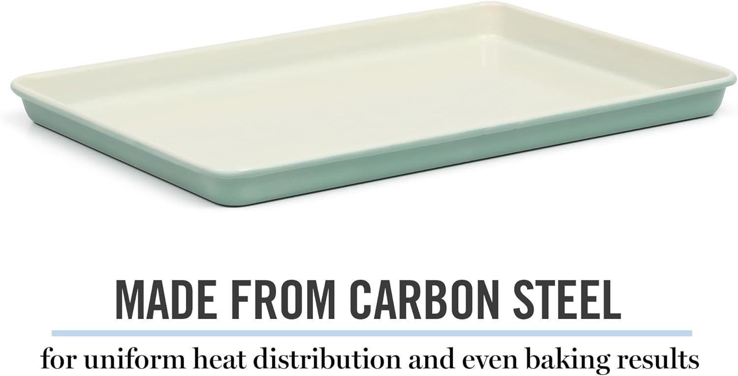 Teal Rectangular Nonstick Carbon Steel Cookie Sheet
