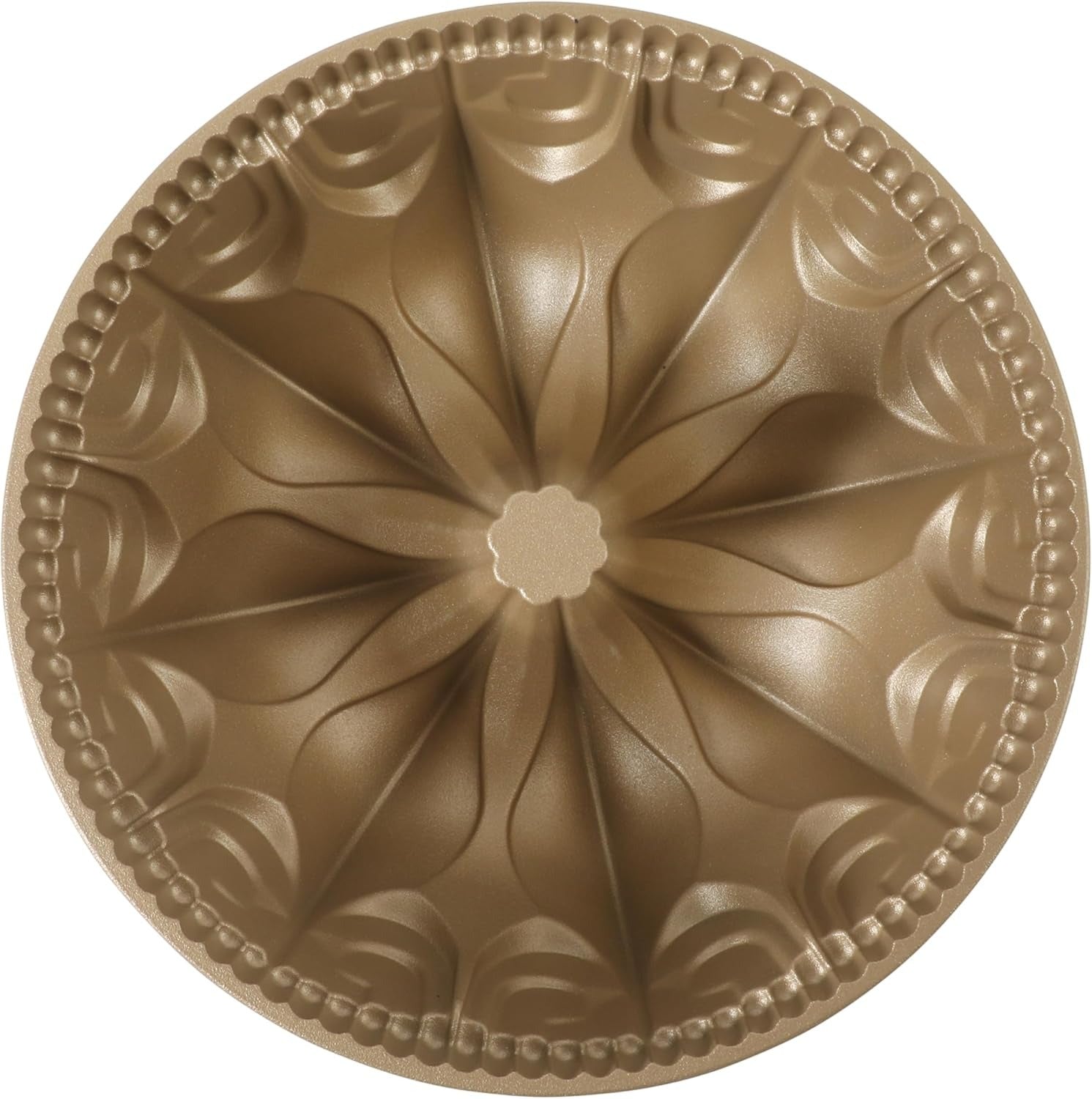 Champagne Gold Flower-Shaped Cast Aluminum Cake Mold